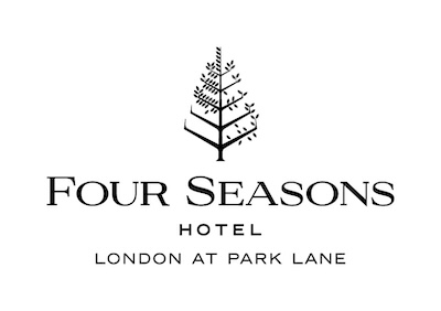 Logo of the Four Seasons Hotel London at Park Lane, featuring a stylized tree design above the text 'Four Seasons Hotel' and 'London at Park Lane' in a classic font.